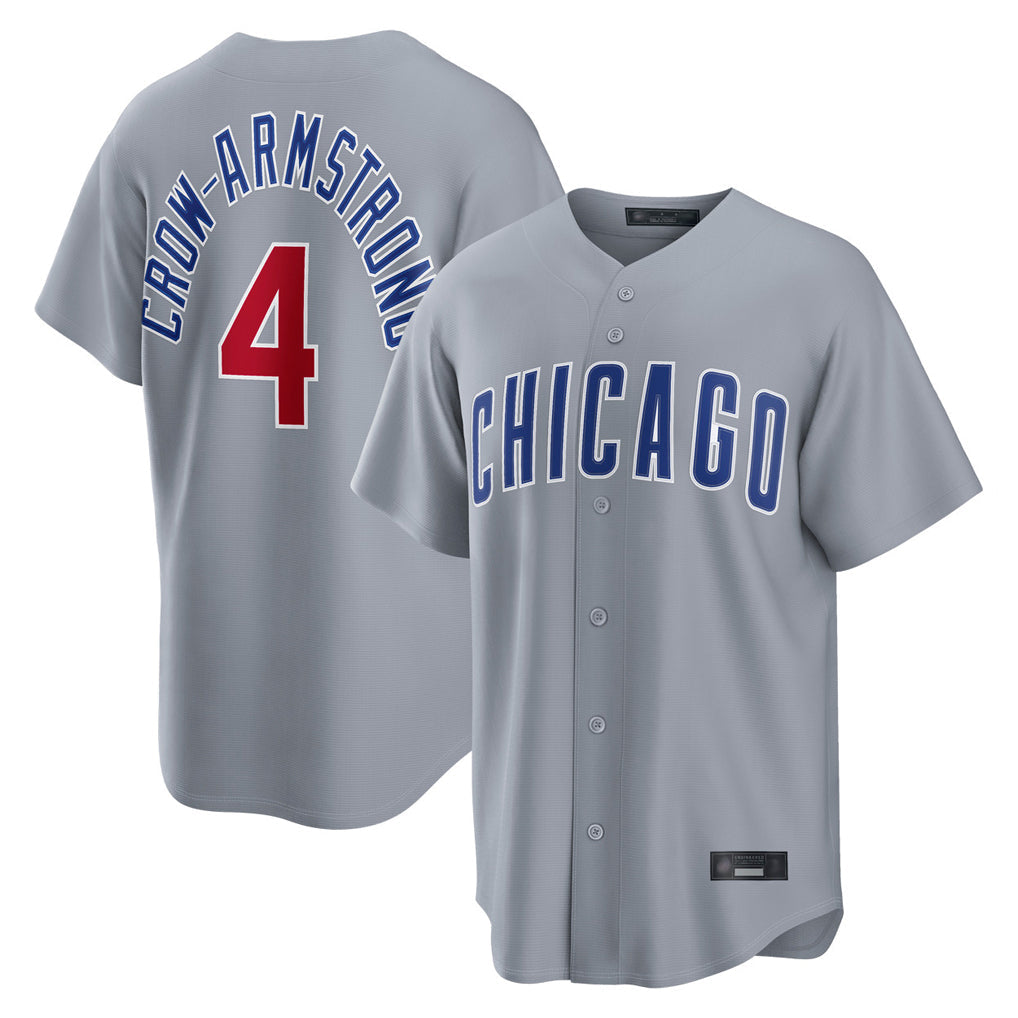 Ldoa C.Cubs #4 Pete Crow-Armstrong Player Gray Home Game Stitched Jerseys