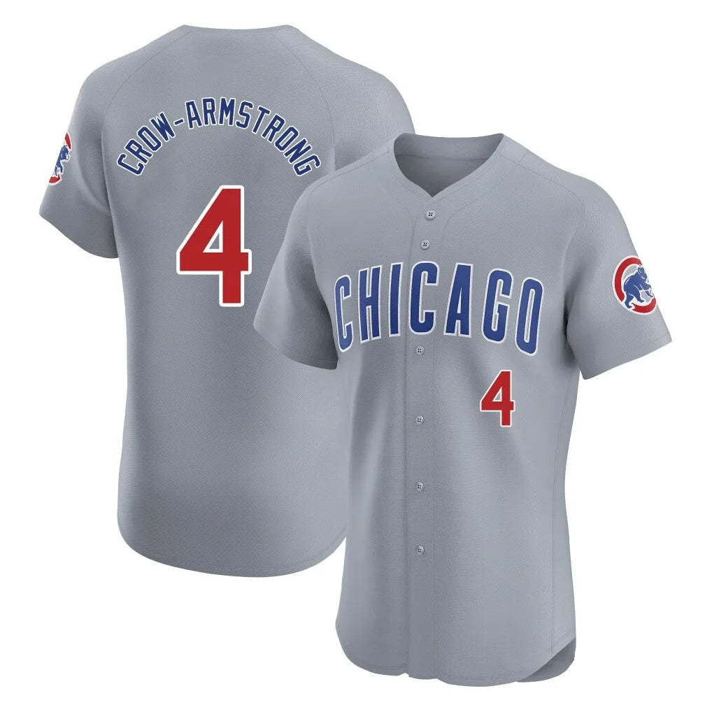 Ldoa C.Cubs #4 Pete Crow-Armstrong Player Gray Road Limited Elite Home Stitched Jerseys