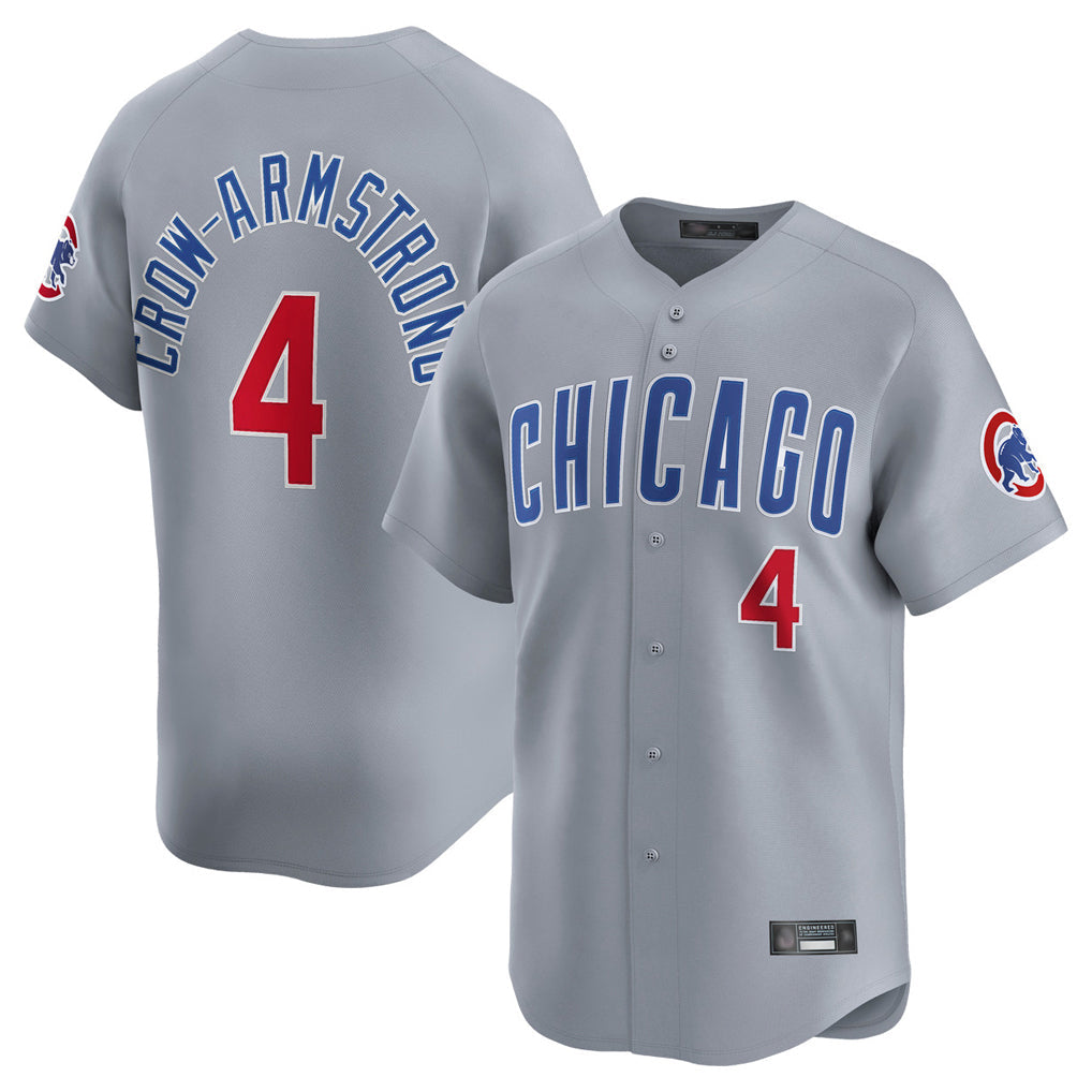 Ldoa C.Cubs #4 Pete Crow-Armstrong Player Gray Road Limited Home Stitched Jerseys