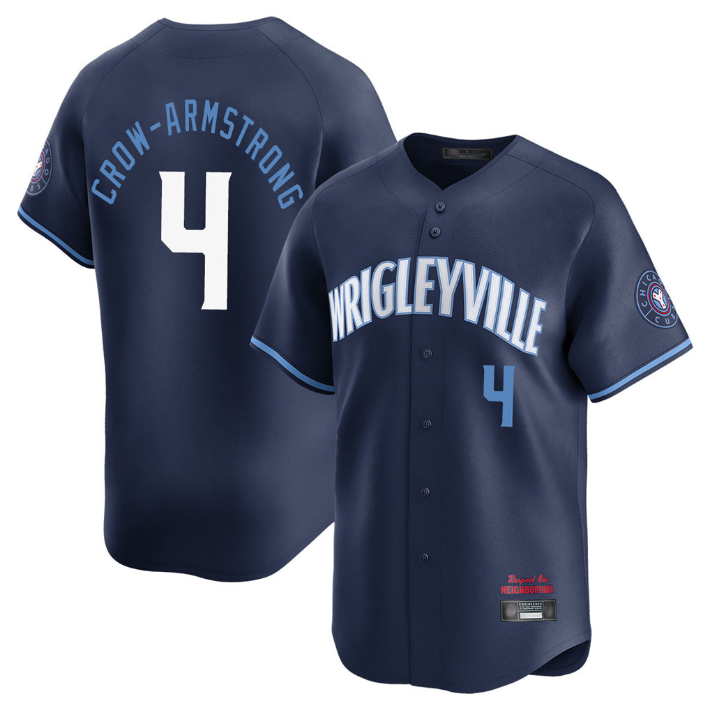 Ldoa C.Cubs #4 Pete Crow-Armstrong Player Navy City Connect Limited Home Stitched Jerseys