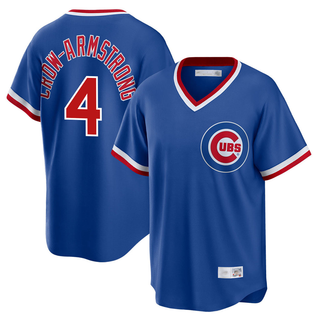 Ldoa C.Cubs #4 Pete Crow-Armstrong Player Royal T-shirt Cooperstown Collection Limited Stitched Jerseys