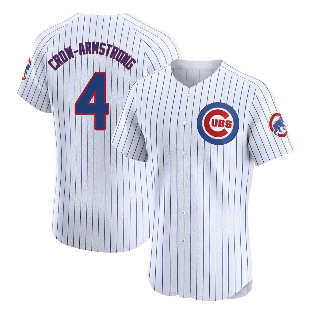 Ldoa C.Cubs #4 Pete Crow-Armstrong Player White Limited Elite Home Game Stitched Jerseys