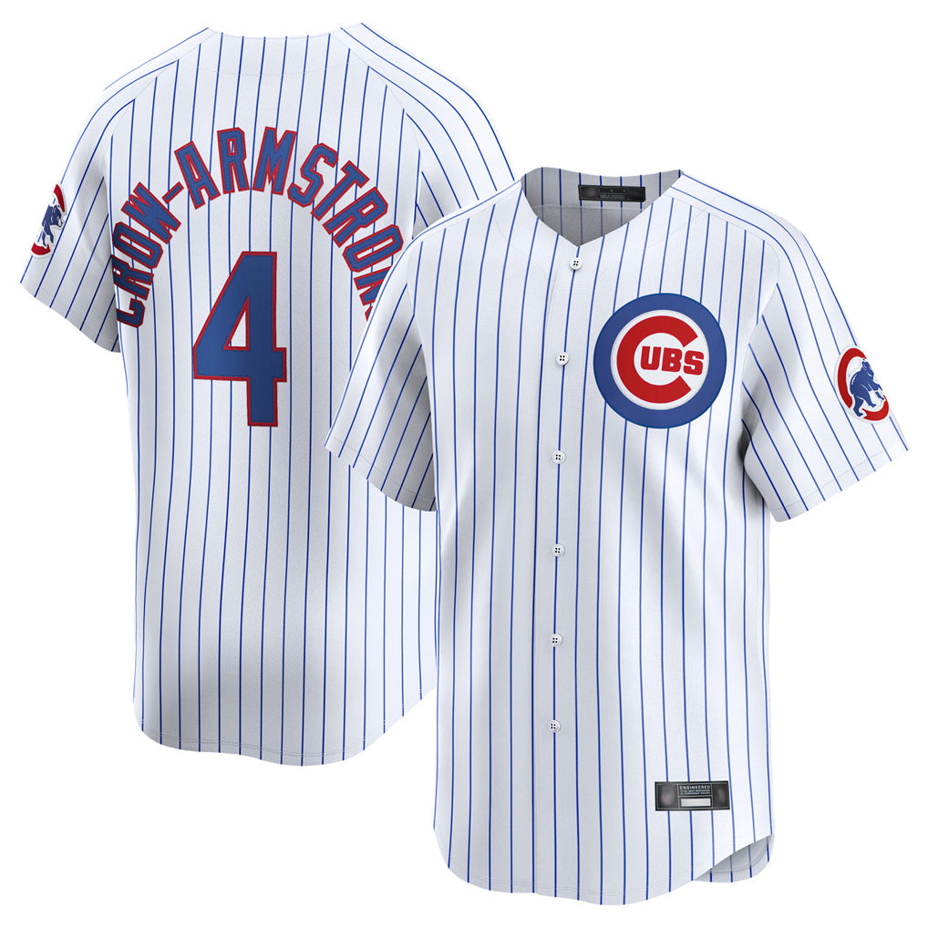 Ldoa C.Cubs #4 Pete Crow-Armstrong Player White Limited Home Game Stitched Jerseys