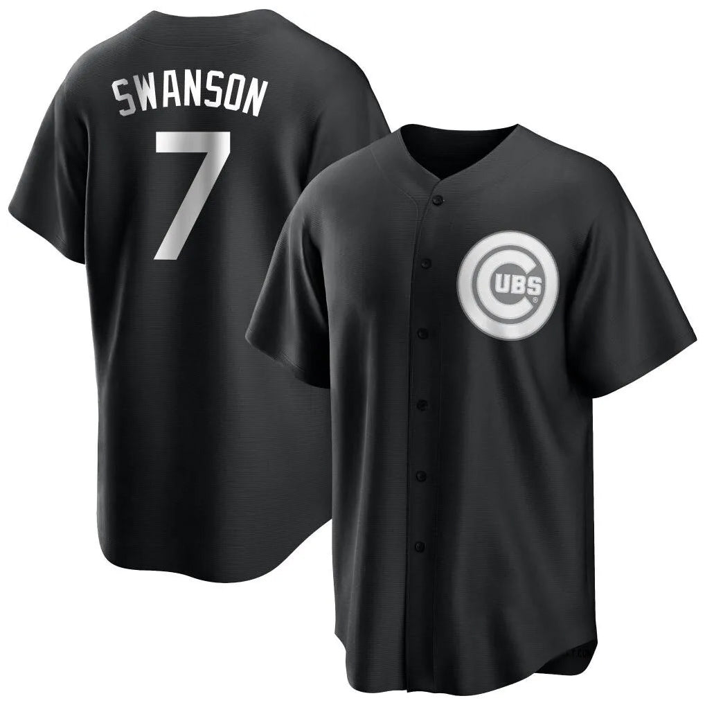 Ldoa C.Cubs #7 Dansby Swanson Player Black Game Stitched Jerseys