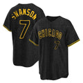 Ldoa C.Cubs #7 Dansby Swanson Player Black Snake Skin City Game Stitched Jerseys
