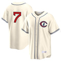Ldoa C.Cubs #7 Dansby Swanson Player Cream Field of Dreams Home Game Stitched Jerseys