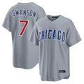 Ldoa C.Cubs #7 Dansby Swanson Player Gray Home Game Stitched Jerseys