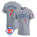 Ldoa C.Cubs #7 Dansby Swanson Player Gray Road 150th Anniversary Limited Elite Home Stitched Jerseys