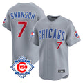 Ldoa C.Cubs #7 Dansby Swanson Player Gray Road 150th Anniversary Limited Home Stitched Jerseys