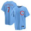 Ldoa C.Cubs #7 Dansby Swanson Player Light Blue Home Game Stitched Jerseys