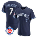 Ldoa C.Cubs #7 Dansby Swanson Player Navy City Connect 150th Anniversary Limited Elite Home Stitched Jerseys
