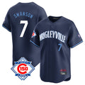 Ldoa C.Cubs #7 Dansby Swanson Player Navy City Connect 150th Anniversary Limited Home Stitched Jerseys