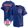 Ldoa C.Cubs #7 Dansby Swanson Player Royal 150th Anniversary Limited Home Stitched Jerseys