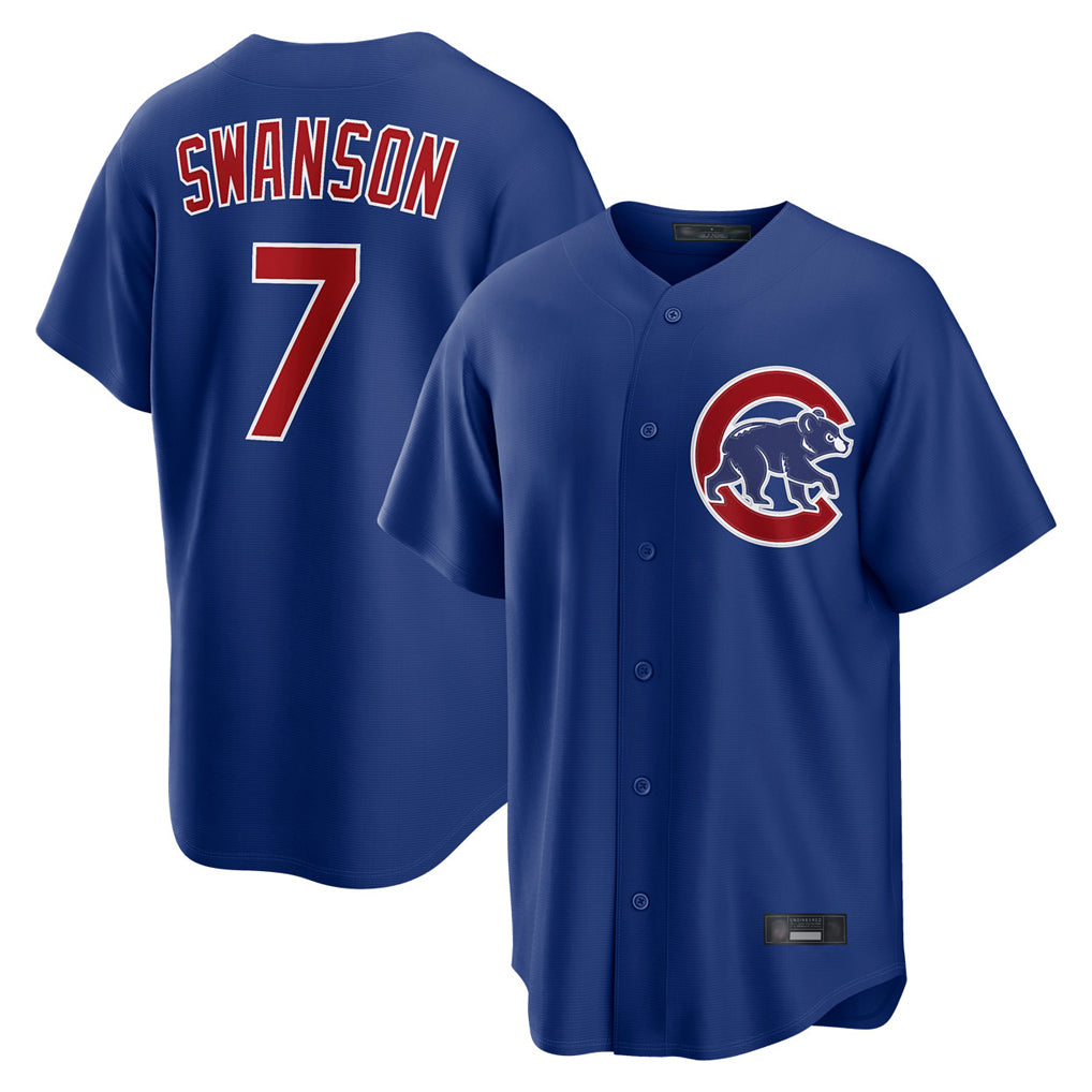 Ldoa C.Cubs #7 Dansby Swanson Player Royal Home Game Stitched Jerseys
