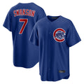 Ldoa C.Cubs #7 Dansby Swanson Player Royal Home Game Stitched Jerseys