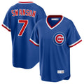Ldoa C.Cubs #7 Dansby Swanson Player Royal T-shirt Cooperstown Collection Limited Stitched Jerseys