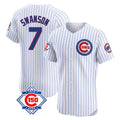 Ldoa C.Cubs #7 Dansby Swanson Player White Limited Elite Home Game Stitched Jerseys