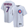 Ldoa C.Cubs #7 Dansby Swanson Player White Home Game Stitched Jerseys