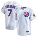 Ldoa C.Cubs #7 Dansby Swanson Player White Limited Home Game Stitched Jerseys