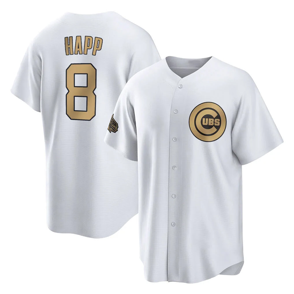 Ldoa C.Cubs #8 Ian Happ Player Gold All-Star Game Home Stitched Jerseys
