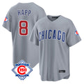 Ldoa C.Cubs #8 Ian Happ Player Gray 150th Anniversary Home Game Stitched Jerseys