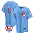 Ldoa C.Cubs #8 Ian Happ Player Light Blue 150th Anniversary Home Game Stitched Jerseys