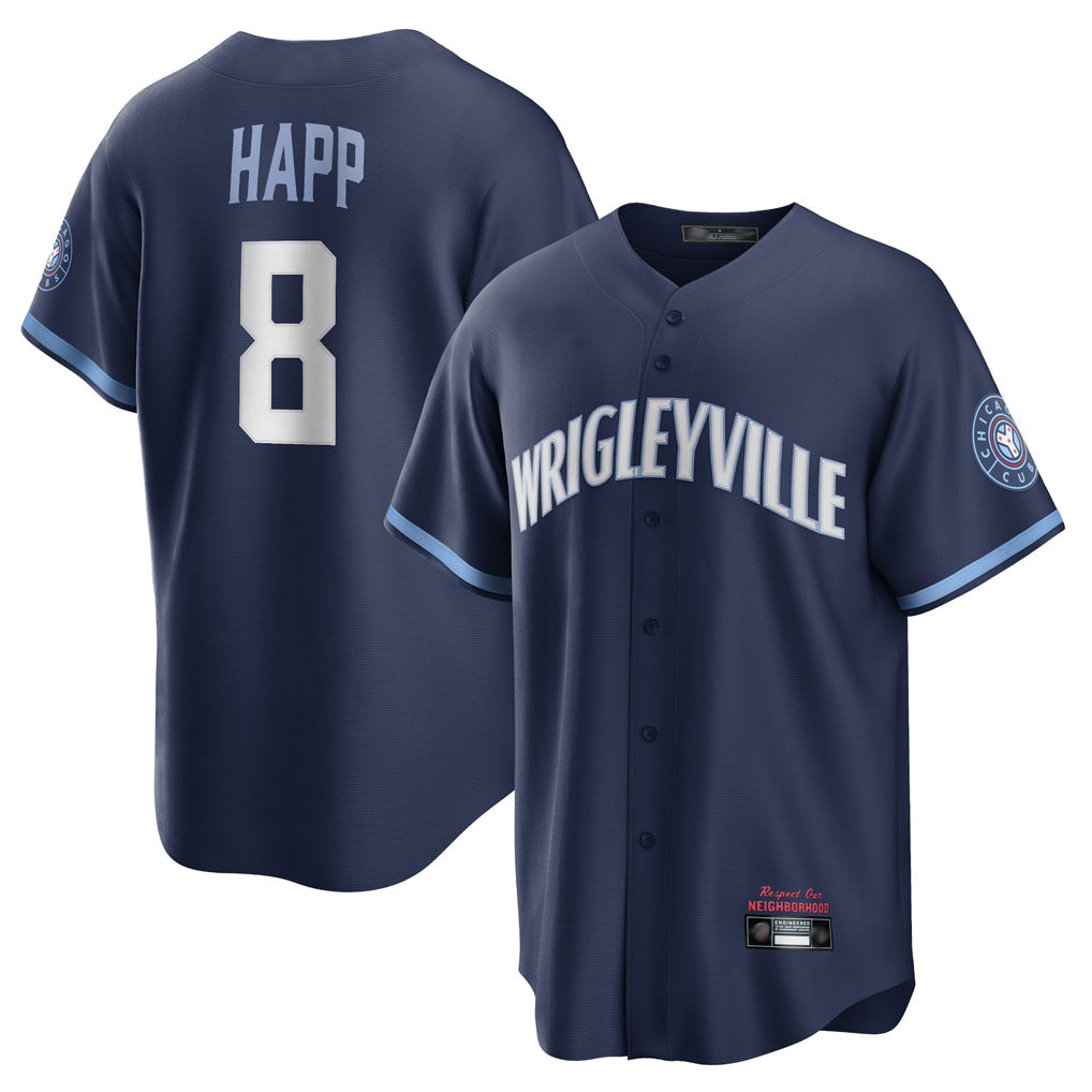 Ldoa C.Cubs #8 Ian Happ Player Navy City Connect Home Game Stitched Jerseys
