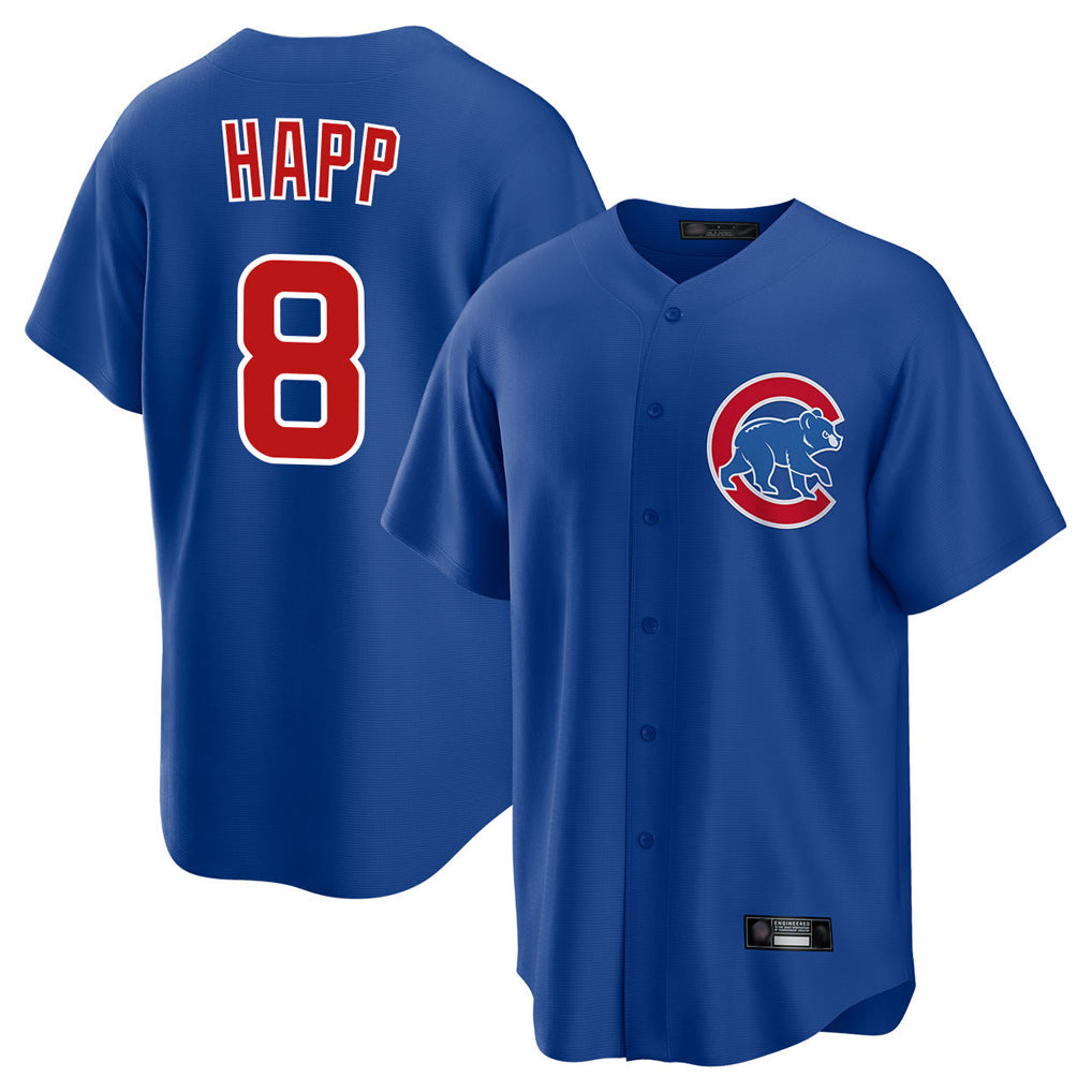 Ldoa C.Cubs #8 Ian Happ Player Royal Home Game Stitched Jerseys