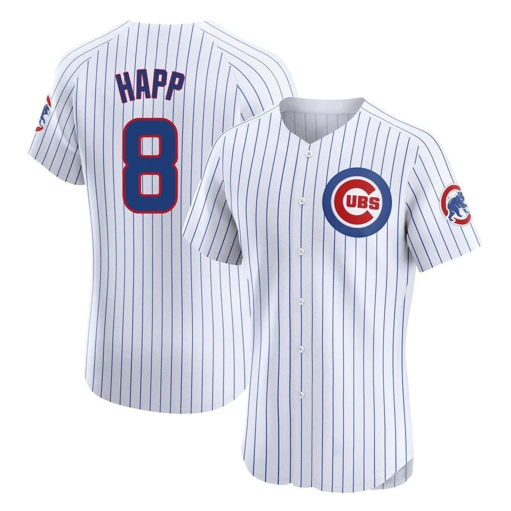 Ldoa C.Cubs #8 Ian Happ Player White Limited Elite Home Game Stitched Jerseys