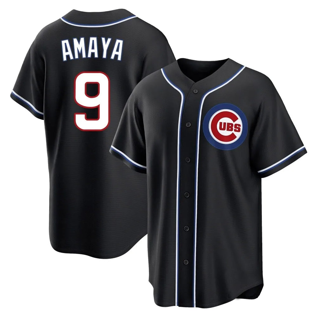 Ldoa C.Cubs #9 Miguel Amaya Player Black Fashion Out Game Stitched Jerseys