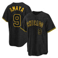 Ldoa C.Cubs #9 Miguel Amaya Player Black Snake Skin City Game Stitched Jerseys