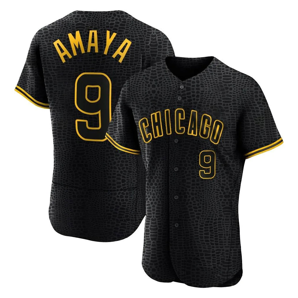 Ldoa C.Cubs #9 Miguel Amaya Player Black Snake Skin City Limited Elite Home Game Stitched Jerseys