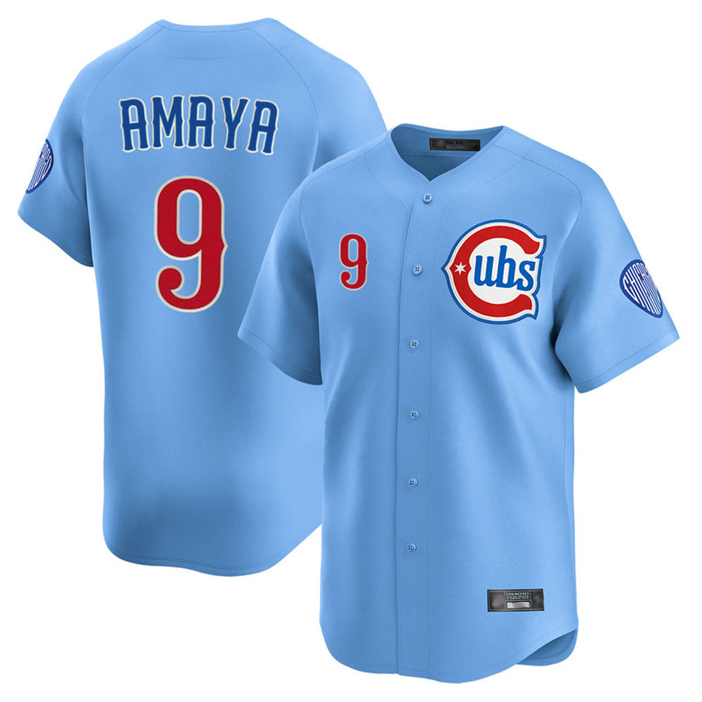 Ldoa C.Cubs #9 Miguel Amaya Player Light Blue Limited Home Stitched Jerseys