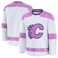 Tuec C.Flames White 2024 Hockey Fights Cancer Practice Jerseys