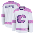 Tuec C.Flames White Hockey Fights Cancer Survivor Practice Jerseys