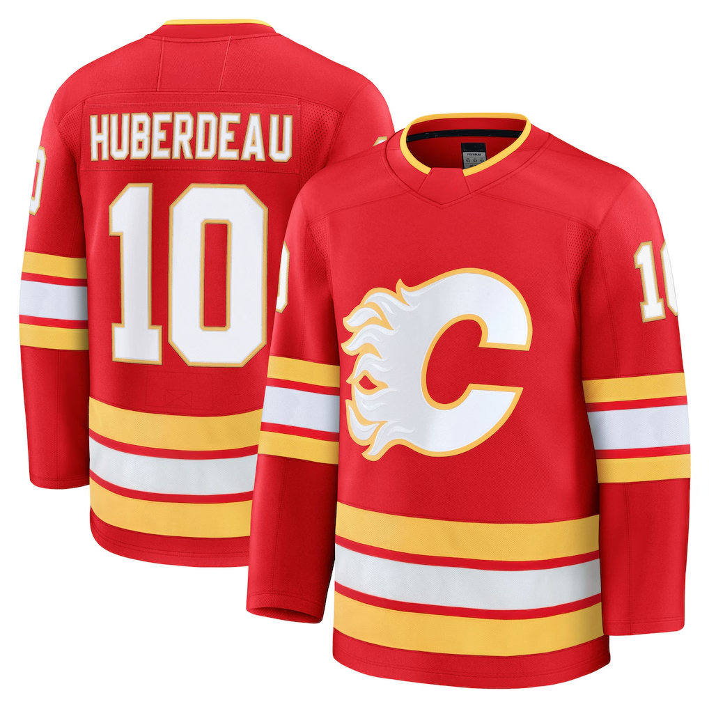 Tuec C.Flames #10 Jonathan Huberdeau Red Home Breakaway Player Jerseys