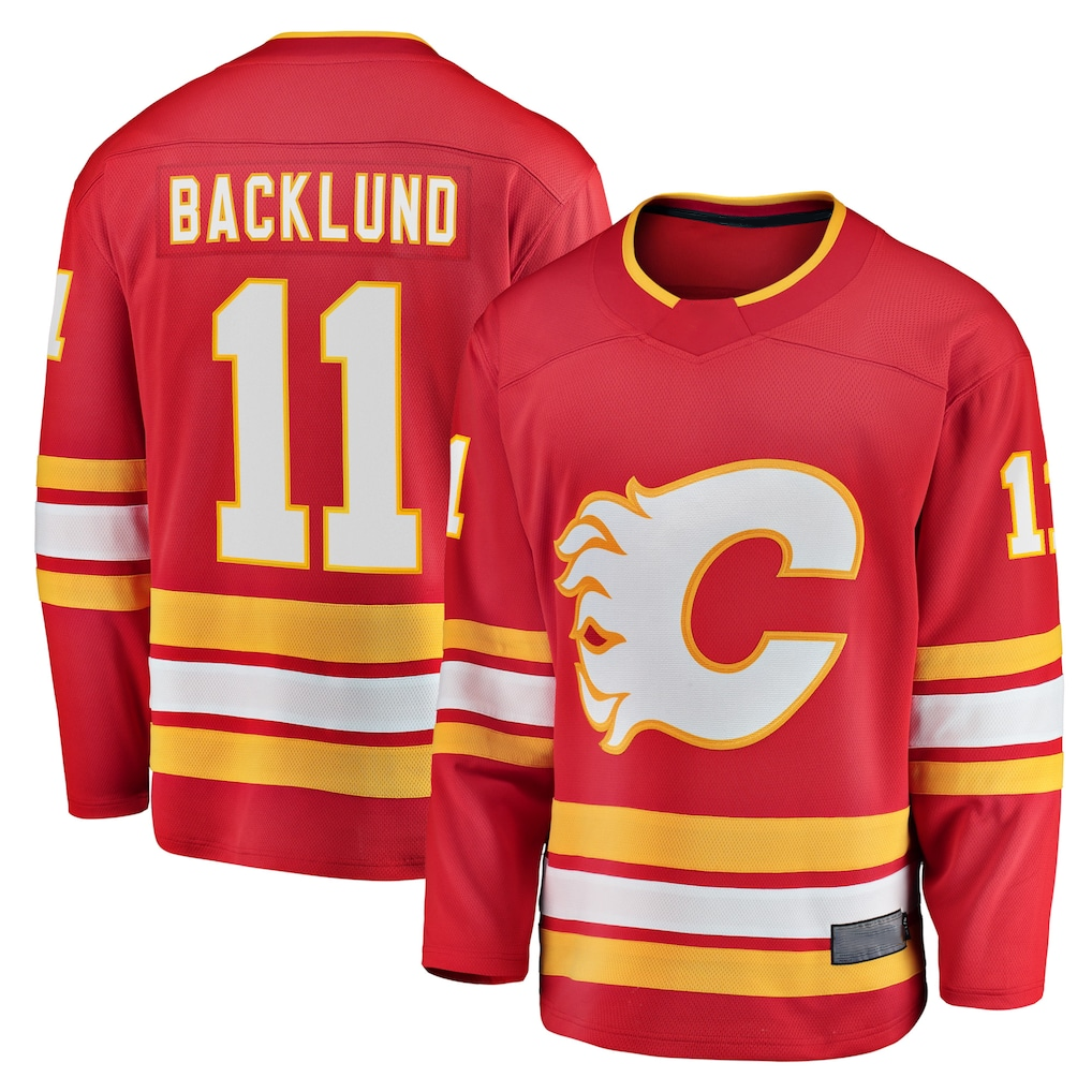 Tuec C.Flames #11 Mikael Backlund Red Home Breakaway Player Jerseys