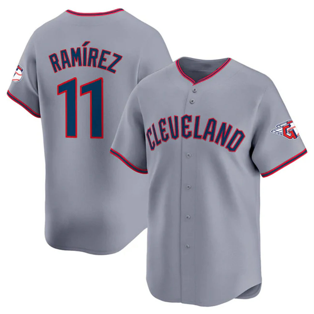 Ldoa C.Guardians #11 Jose Ramirez Player Gray Road Limited Home Game Stitched Jerseys