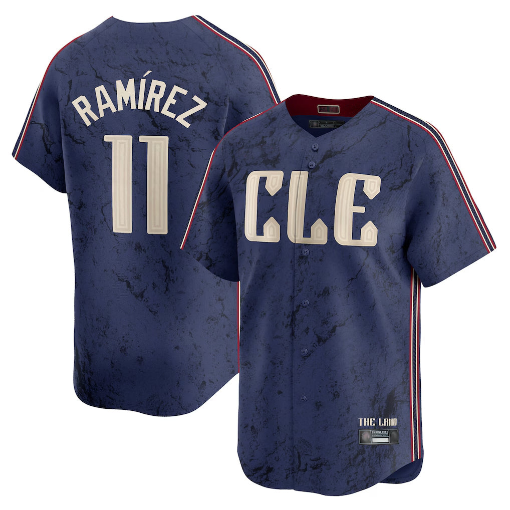 Ldoa C.Guardians #11 Jose Ramirez Player Navy City Connect Limited Home Stitched Jerseys