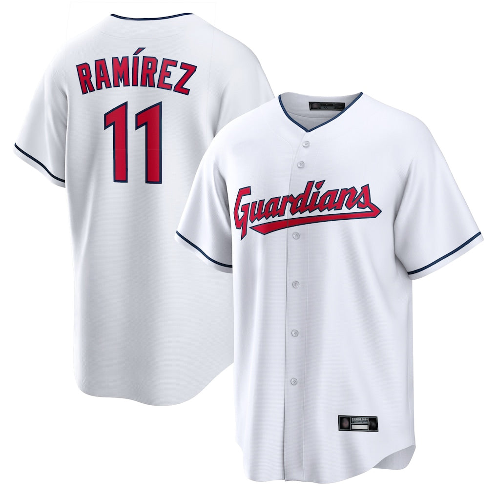 Ldoa C.Guardians #11 Jose Ramirez Player White Home Game Stitched Jerseys