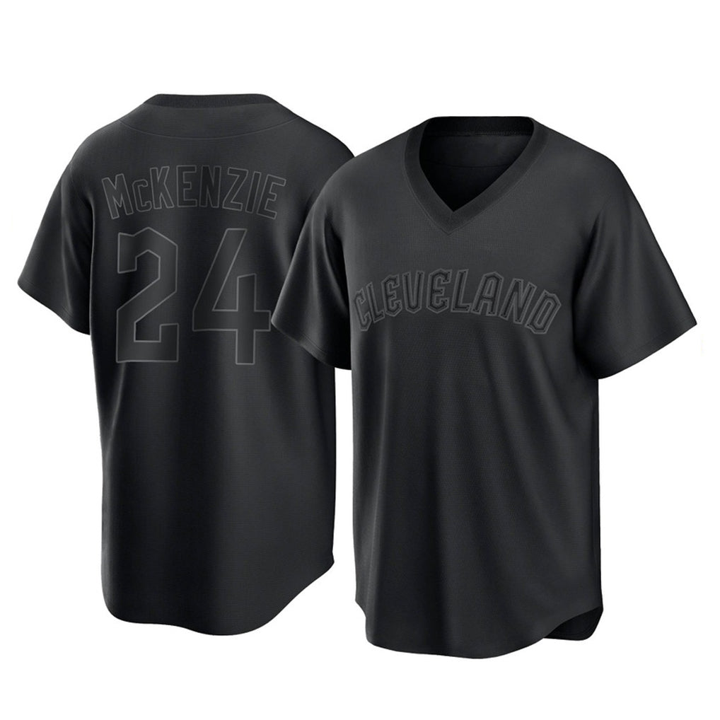 Ldoa C.Guardians #24 Triston McKenzie Player Black T-shirt Home Game Stitched Jerseys