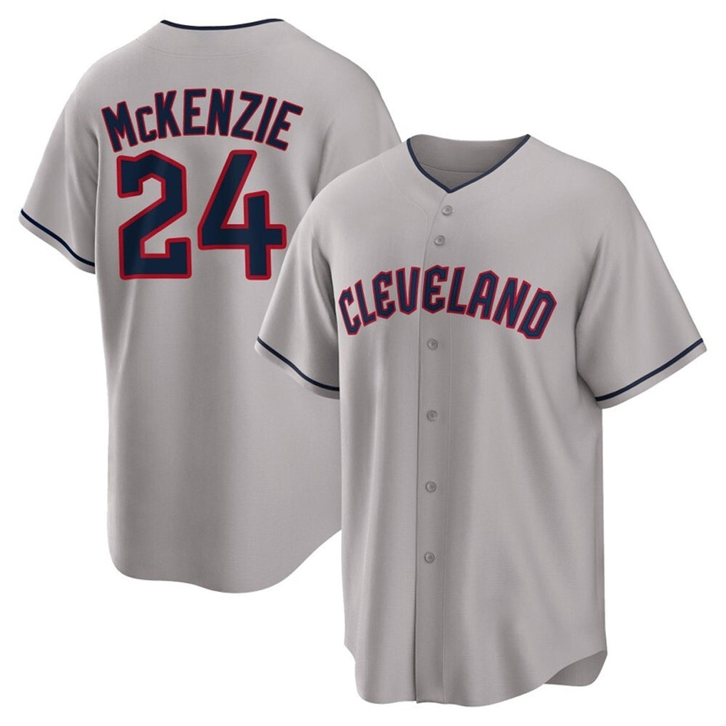 Ldoa C.Guardians #24 Triston McKenzie Player Gray Game Home Stitched Jerseys