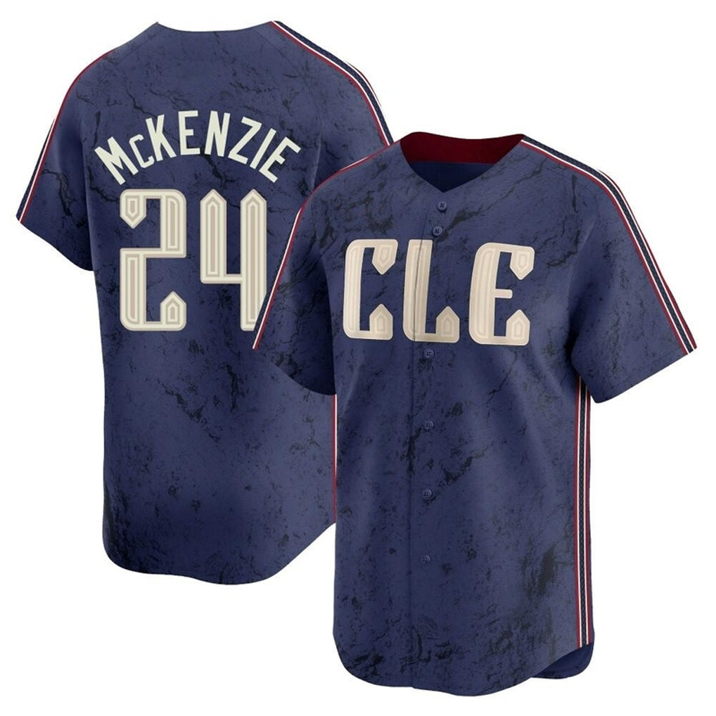 Ldoa C.Guardians #24 Triston McKenzie Player Navy City Connect Limited Home Stitched Jerseys
