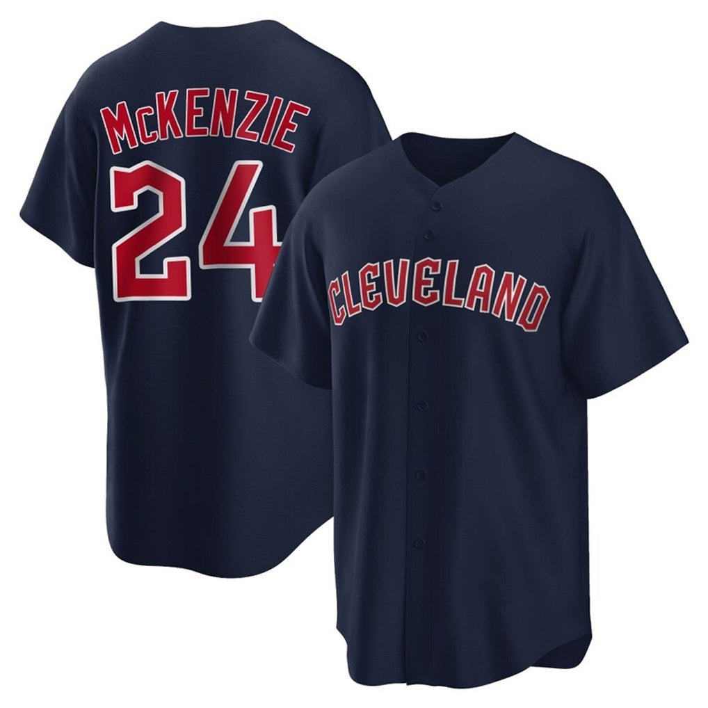 Ldoa C.Guardians #24 Triston McKenzie Player Navy Game Home Stitched Jerseys