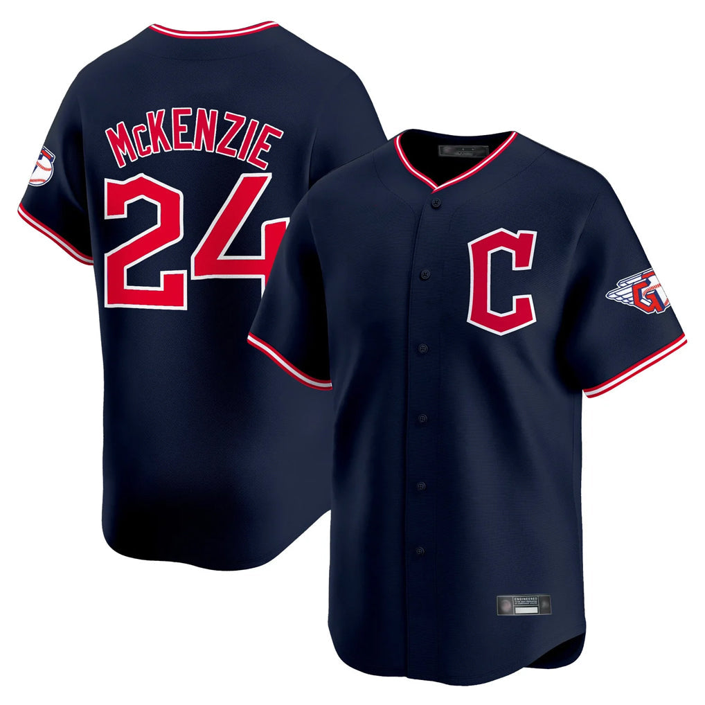 Ldoa C.Guardians #24 Triston McKenzie Player Navy Limited Home Stitched Jerseys