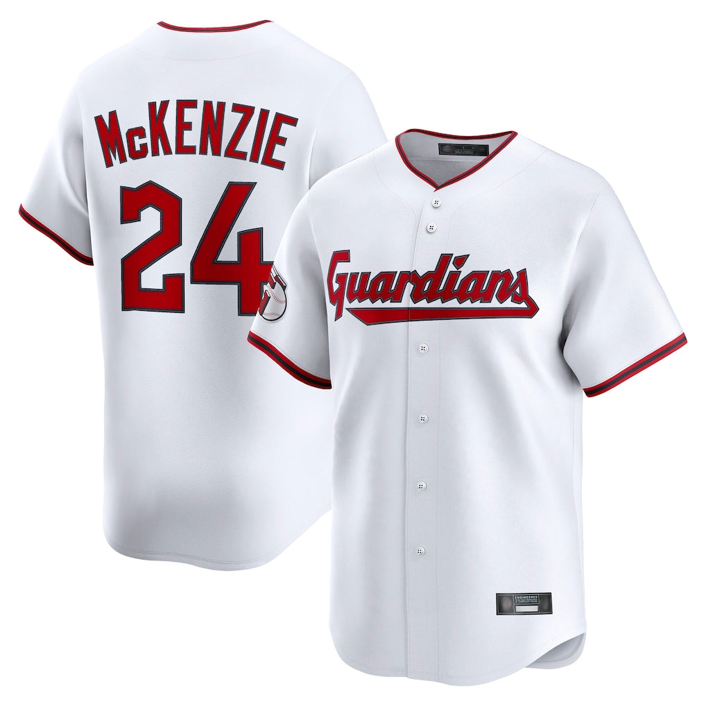 Ldoa C.Guardians #24 Triston McKenzie Player White Limited Home Game Stitched Jerseys