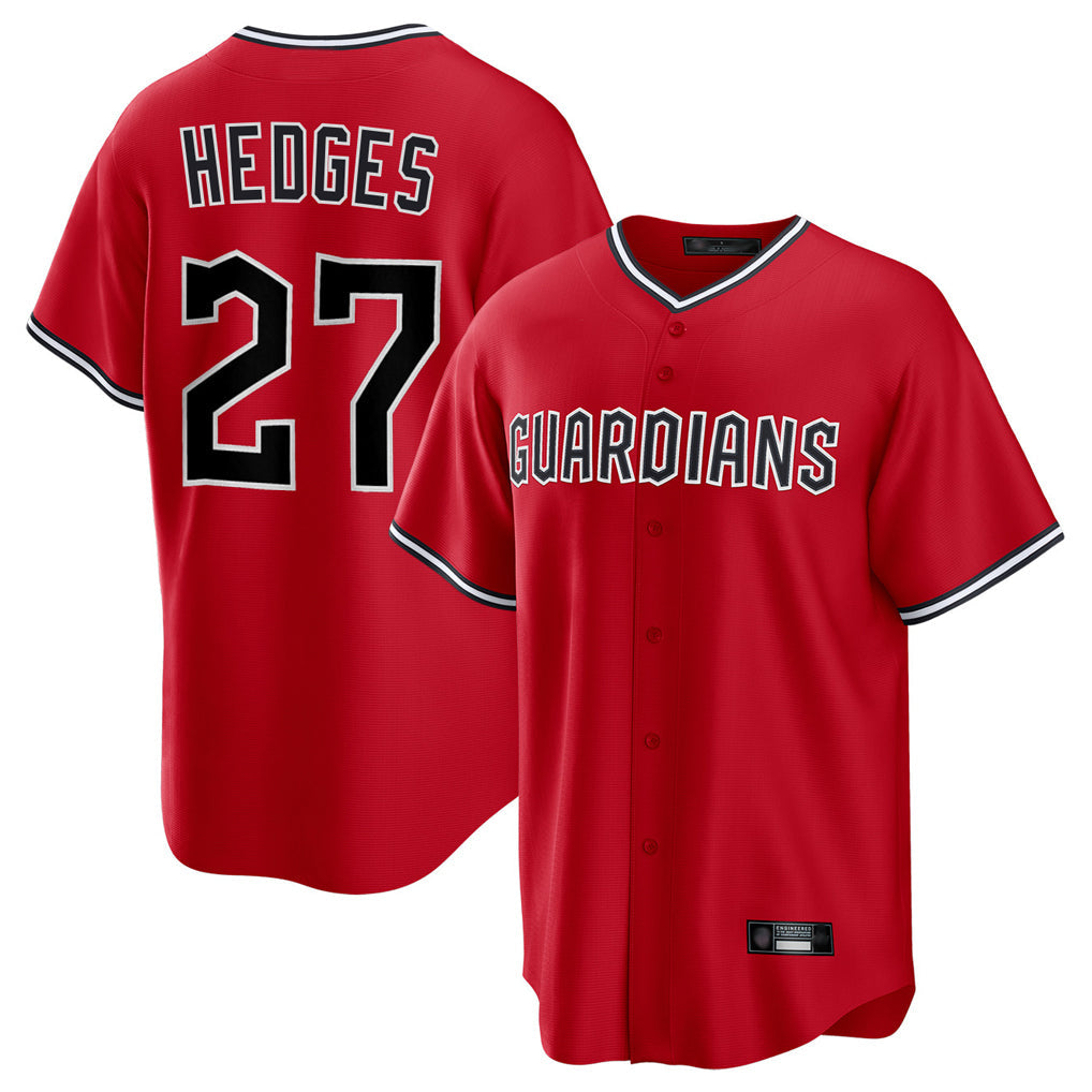 Ldoa C.Guardians #27 Austin Hedges Player Red Home Game Stitched Jerseys