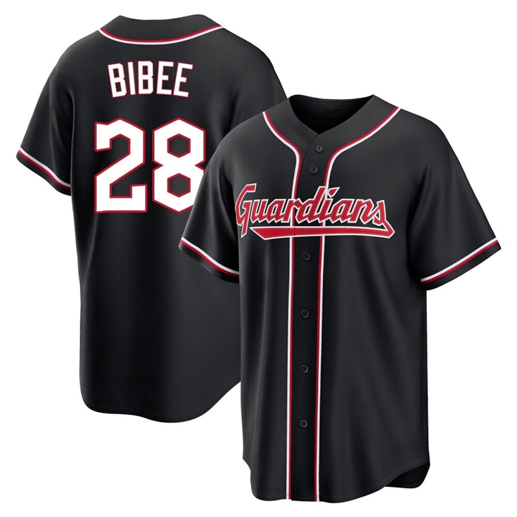 Ldoa C.Guardians #28 Tanner Bibee Player Black Fashion Out Home Game Stitched Jerseys