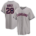 Ldoa C.Guardians #28 Tanner Bibee Player Gray Game Home Stitched Jerseys