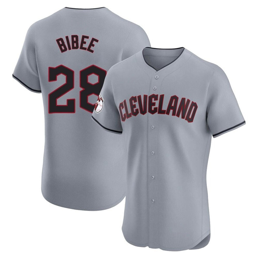 Ldoa C.Guardians #28 Tanner Bibee Player Gray Road Limited Elite Home Stitched Jerseys
